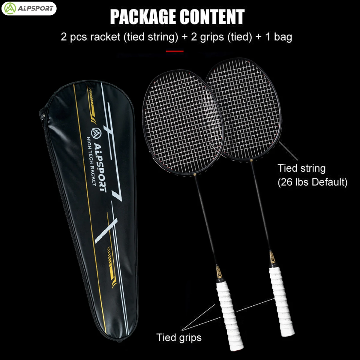 Alpsport XHP Ultra-Light Carbon Badminton Rackets 6